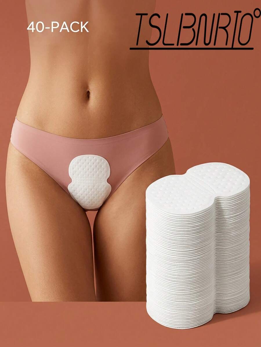 40pcs TSLBNRIO Women's Disposable Underwear Suitable For Daily Work, Commuter & Travel - Lightweight Thin Soft Absorbent Adhesive Stickers, Invisible -Compatible Replacement Panties, Non- Instant Spare For -The- Hygiene - Sweat-absorbing Patch - View 1