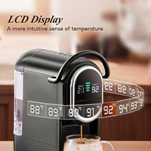 CAFELFFE 4-In-1 Capsule Coffee Machine | One-Touch Brewing | 20 BAR | Hot & Cold Brewing | Compatible With D*|N*|K* Capsules | ESE | Ground Coffee | Visible LCD Panel | 7-Level Water Adjustment | 600ml Removable Water Tank | - UK Plug(220-240V) - View 3