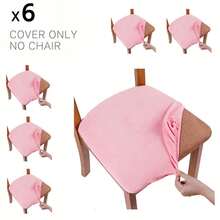 Stretch Soft Velvet Chair Seat Slipcover, Removable Washable Dustproof Chair Cushion Protector, Universal Seat Pad Cover Suitable For Kitchen, Dining Room And Hotel - Multicolor - View 39