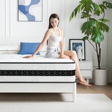 Colchón 140x190 cm, Altura 30 cm, muelles ensacados y espuma viscoelástica, soporte de 7 zonas, elevado confort de descanso, efecto reductor de presión, estructura porosa ventilada, firmeza H3 - Blanco - Ver 2
