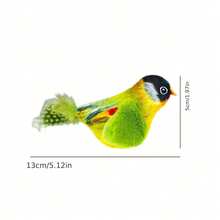 Realistic Cat Toy With Squeaking Sound, Plush Feather Cat Toy - Handmade Artificial Feather Cat Toy With Built-In Whistle And Touch Sensor, Battery-Free Smart Sensing Interactive Plush Bird Toy, Durable Feathers To Stimulate Hunting Instinct, Hanging Bird Toy Suitable For Solo Play And Hunting Fun, Suitable For All Breeds, Interactive Cat Toy, Pet Entertainment Design, Attract Pet Activity, Battery-Free - Multicolor - View 4