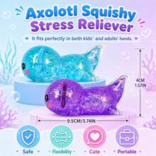 1pc Glitter&Sugar Crystal Salamander,Axolotl,Stress Relief Toy,Soft And Slow Back,Perfect For All Ages Austism,Christmas Stocking Fillers,Party Bag Fillers,Blue For Boys,Pink For Girls, Sensory Toy - Multicolor - View 4