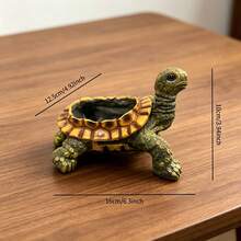 قطعة واحدة من أصيص نباتات الراتنج على شكل سلحفاة، أصيص زهور إبداعي على شكل سلحفاة الأم والطفل، حاوية نباتات صغيرة للمكتب الداخلي، زينة ديكور الحديقة، هدية لعشاق النباتات، ديكور خضرة للمكتب المنزلي - أصيص زرع على شكل سلحفاة - مشاهدة 12