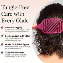 Ventilated Curved Detangling Hair Brush, Fast Drying Hollow Comb With Ergonomic Handle, Heat Resistant Anti-Tangle Brush For Wet Dry Straight Curly Hair, University Essentials, Autumn Hair Tools, Christmas Decorations, Halloween Decorations - Multiple Styles - View 9
