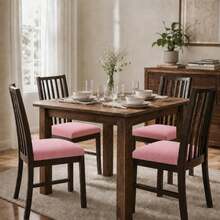 Soft Stretch Velvet Dining Chair Seat Slipcover, Removable Washable Dust-Proof Chair Cushion Protector, Universal Seat Pad Cover For Kitchen, Dining Room, Home Household - Multicolor - View 3