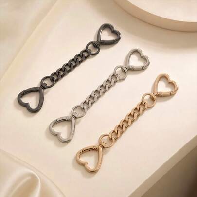 Heart Shape Spring Clasp Key Chain Extender, Metal Keychain Extension For Keys Bag Charms Men Women's Keychain