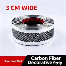 Universal Carbon Fiber Car Door Sill Protector, Anti-Scratch Anti-Collision Door Pedal Decorative Sticker, Rear Bumper Trunk Sill Protective Tape, For Car Modification - A - View 3
