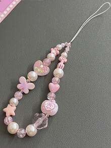 1PC Dog Heart Stars Bowknot Phone Charm - Handmade Beaded Phone Chain For Hanging On Phone, Camera Anti-Loss Chain For Travel, Bag Pendant, Keychain, Apple A IrPods Pro Bluetooth Earphone Shell Hanging Chain, Holiday Gift For Women - Multicolor - View 3