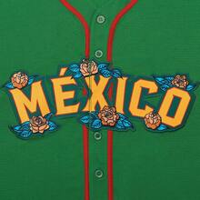 Unisex Mexican Baseball Jersey Virgen De Guadalupe 3D Print Baseball Jersey, Stitched Button Front Short Sleeve Baseball Shirt - Green - View 5
