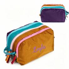 Tas Kosmetik Blok Warna yang Dipersonalisasi, Tas Organizer Kosmetik Kapasitas Besar Multi-Lapisan, Tas Perlengkapan Mandi Portabel untuk Perjalanan dengan Warna Kontras yang Modis - MultiWarna - View 17