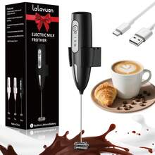 Lalayuan 1pc Mini Portable USB Rechargeable 3-Speed Handheld Milk Frother, Includes Charging Cable - View 14