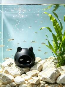 Aquarium Decor, 3D Printed Cat Shaped Fish & Shrimp Hideout, Fish Tank Landscaping Prop, Small Fish Hiding House - Happy Aquarium - View 5
