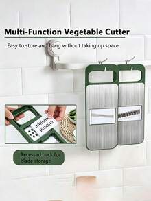 Stainless Steel Multi-Function Vegetable Cutter And Grater Kit, Replaceable Blades, Manual Kitchen Tool Set For Potatoes, Carrots And Cucumbers, Stainless Steel Cutting And Grating Tools - Multicolor - View 6
