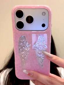 Personalized Sweet Cool Leopard Print Sequin Wing Phone Case Compatible With Apple 17 Pro Max New Korean Ins Style Atmosphere 16/15 Niche Creative Premium Full Coverage Shockproof - Multicolor - View 1