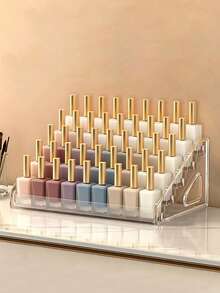 1pc Multi-Layer Transparent Nail Polish Display Rack, Home Daily Use Lipstick Cosmetics Nail Polish Storage Shelf, Plastic Storage Rack/Nail Salon Display Rack/Multi-Layer, Used For Storing Nail Polish, Lipstick, Tools And Other Items - Clear - View 8