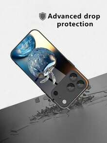 1pc Customizable Name, High-Definition Glass Phone Case With Apple Pattern, Suitable For Samsung S26 Ultra/S25 Ultra Series And Apple 17 Pro Max/17 Air/16 Pro Max/15/14 Plus/13 Pro Phone Accessories - Black - View 5