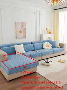 1pc Plush Sofa Cushion Cover, Elastic Thickened Non-Slip Sofa Cover, Suitable For Living Room, Bedroom, Outdoor Sofa, Protects Sofa From Pet Damage, Fits L-Shaped Single Sofa And 1/2/3/4 Seater Sofa, Autumn/Winter Home Decor Sofa Cover - Blue - View 17
