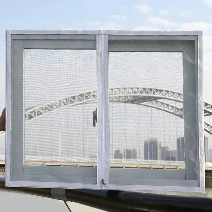 White Zipper Window Screen, High Transparency Encrypted Mosquito Net, Special Mosquito Net, Breathable, No Drilling Required, Washable