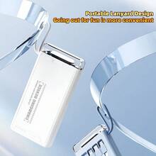 LADAPU 10000mAh 5W Slow Charging Multifunctional Power Bank With Flashlight, Ultra-Bright LED Camping Light, Rechargeable Portable Mobile Phone Charger, Built-In 4 Cables, USB-C Input & Output, Outdoor Travel Must Have Battery Packs,Give A Gift/Present.Travel, Going Out, Going To School, Going To Work And Going Out Are Necessary. - White-5W - 查看 3
