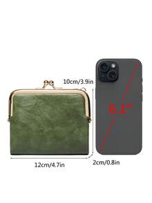 Women's RFID Blocking Kiss Lock Short Wallet Large Capacity | Multi Card Slots, Zipper Coin Pocket, Vintage Clutch Ladies Purse - Multicolor - View 11