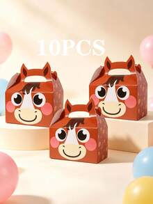 16pcs/1 Box Farm Animal Party Favor Boxes, Farmhouse Theme Party Candy Gift Boxes For Baby Shower Birthday Party Decorations, 8 Designs Valentine's Day - Multicolor - View 17
