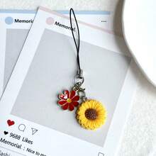1 buah Gantungan Rantai Ponsel Motif Bunga Matahari, Aksesori Kecil Kreatif, Cocok Sebagai Hadiah, Gantungan Dekorasi Ponsel, Ornamen Liburan - MultiWarna - View 7