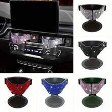 1pc Car Cup Holder, Rhinestone Crystal Car Air Vent Cup Holder, Beverage Cup Holder, Air Vent Ashtray Holder, Storage Rack - Rhinestone Cup Holder - View 2