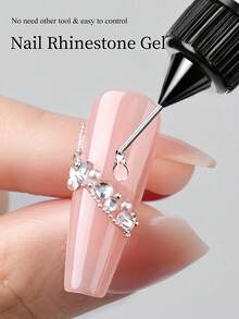 XEIJAYI 1 cái/2 cái keo dán đá đính móng tay trám khe, keo dán đá nghệ thuật móng tay có thể tháo rời, sơn gel móng UV LED - trong suốt - Xem 8