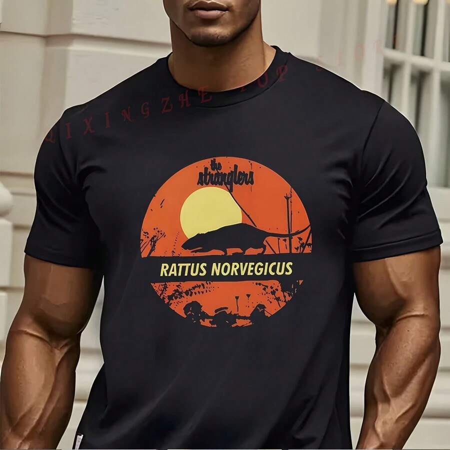 T-Shirt mit dem Logo des Films The Strangers, schwarzes Retro-Grafik-T-Shirt mit ikonischem Filmdesign, lustiges Geschenk für Herren-Kurzarm-T-Shirts. - Form - Übersicht 1