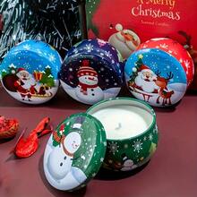 60pcs Christmas Candle Making Kit, 8pcs 2.5oz Random Christmas Pattern Empty Metal Candle Jars, Wicks, Wick Stickers, Wooden Wick Holders, DIY Scented Candle Handmade Set, Holiday Gift - Multiple Styles - View 9