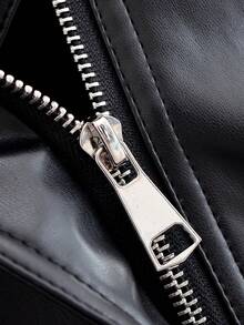Women's New Autumn Fashion Urban Modern Style PU Leather Belt Waist Jacket Black Fall - Black - View 7