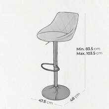 Sillas de Bar y Barra de Cocina con Respaldo y Reposapies de Altura Ajustable - Bancos Taburetes para Bar con Asiento Acolchado Diseño Elegante Set de 4 Piezas Negro + Kit de Armado - Blanco - Ver 6