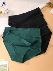 5件組女款低腰舒適純棉三角內褲 - 彩色 - 查看 4