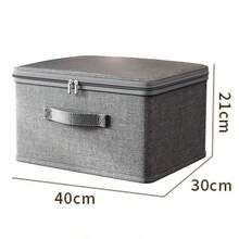 Fabric Storage Box, Foldable Fabric Box With Lid, Suitable For Clothes, Toys, And Home Storage, Cotton And Linen Material, Bedroom Storage Organizer - Grey - View 8