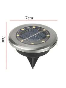 4 Solar Ground Lights | 8 LED Stainless Steel Ground Lights, Weatherproof Outdoor And Home Decor, Suitable For Garden/Path/Balcony, Elegant Landscape Gift Set, Yard Decoration - Multicolor - View 11