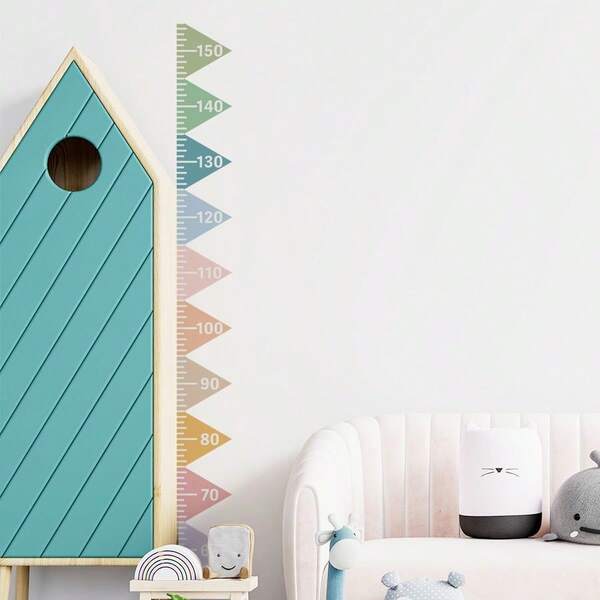 1pc Children's Height Measurement Chart 60-150cm Rainbow Color Number Scale, Living Room Or Bedroom Door Decor