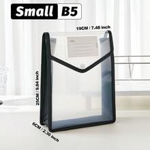 A4/B5 Transparent Snap-Button Expandable File Bag,Durable Multi-Color PP Folding Pockets,Lightweight Waterproof Storage For Students & Office,Cute Campus Stationery Organizer,Daily Commute,Study Group,Travel Essential - Vertical - View 16