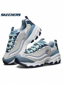 Sepatu Skechers D'Lites Retro Panda, Sepatu Tebal, Sepatu Hak Platform, Sepatu Olahraga dan Kasual - Abu-abu biru - View 1