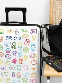 60 buah Stiker Doodle Warna-warni untuk Dewasa, Remaja, Pecinta Stiker, Elemen Kartun Kecil, Dekoratif untuk Buku Catatan, Tablet, Scrapbook, Buku Harian, DIY, Skateboard, Gitar, Helm, Gelas Air, Kotak Penyimpanan, Stiker Tahan Air - Gambar coretan berwarna-warni - View 3