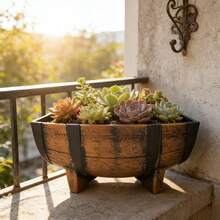 1 Set Flower Pots [Balcony Landscape Dedicated Flower Pots] Vintage Style, Suitable For Planting Green Plants/Flowers/Succulents, Durable And Sun-Resistant, Suitable For Outdoor Use, Home Decor Gardening Gift - Black+Brown - View 4