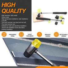 KLONKEE Double-Sided Soft Hammer With 2 Replacement Heads, Black Plastic Rubber-Coated Non-Slip Handle, Dual Interchangeable Rubber Hammer Heads, Suitable For Repair, Jewelry Processing, Woodworking Carving, Handmade DIY, Home Decor And More Portable Hand Tool - Double-sided Tape Hammer - View 7