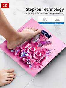 1pc LED Display Electronic Scale, Queen Butterfly Bathroom Scale, Decorative Weighing Platform - Suitable For Long-Term Use, Meets Home Weighing Needs, Max Capacity 400lbs/180kg, Temperature Detection, Uses AAA Batteries (Not Included) - Multicolor - View 4