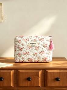 Small Floral Pattern Diaper Bag For Mom And Dad, Baby Bag With Tassel Storage Pockets For Diapers, Bottles, Tissues, Wet Wipes, Fashionable Multifunctional Mommy Bag - Multicolor - View 9