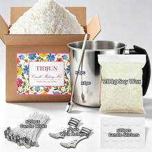 Tidjun Complete Candle Making Kit For Adult Beginners, DIY Candle Accessories Materials Include Soy Wax Flakes, 1300ml Wax Melting Pot, 20 Wicks, 20 Wick Stickers, 2 Wick Holders With 3 Holes - Full Set Of Candle Making Tools And Accessories - Home Decor And Handmade Candle Wick Set - Candle Accessories - View 10