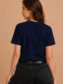 Camiseta Jesus Gospel Religiosa Cristã Unissex 100% Algodão Casual Top Premium Lançamento Envio Imediato Varias Cores!! Do P ao GG - Azul Marinho - Visão 2