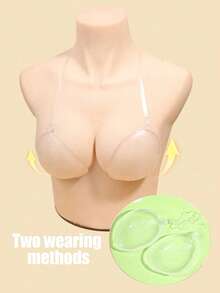 2-In-1 Transparent Strap Push-Up Silicone Adhesive Bra, Suitable For Backless Outfits - Silicone Transparent Round Cup - View 1