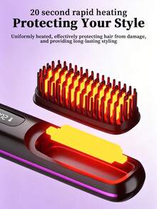 2000mAh Wireless Straightening Brush, Portable USB Rechargeable Hair Styling Device, Travel Hair Dryer, Anti-Scald Design, Gentle Hot Air, Create Smooth And Frizz-Free Hairstyle - Multicolor - View 9