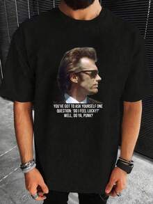 Camiseta Divertida de los 70 con la Frase de Dirty Harry "Lucky Punk" - Negro - Ver 7