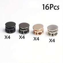 4/6/8/12/16/20Pcs No-Tie Shoelace Fasteners | Aluminum Alloy Spring Clips, Easy Installation, Cylindrical Dual-Hole Design, Anti-Slip Stopper, Suitable For Sports And Daily Footwear Metal Spring Cord Locks, Shoelaces, Backpacks, Drawstrings And Jackets Metal Adjustment Buckles - Multicolor - View 23