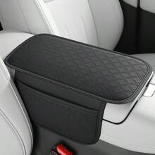 1pc Leather Car Center Console Armrest Cover Pad With 2 Storage Pockets, Universal Automotive Armrest Box Cushion, Car Interior Protection Cover, Fits Most Vehicles, Auto Accessories - Multicolor - View 23